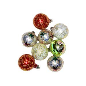 Vintage Christmas Ornaments, Glitter Ornaments